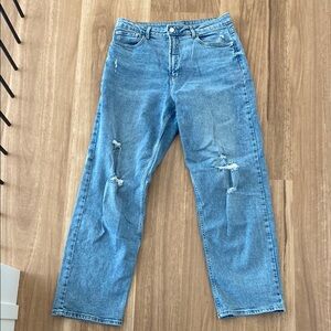 Stylish Distressed Blue Jeans